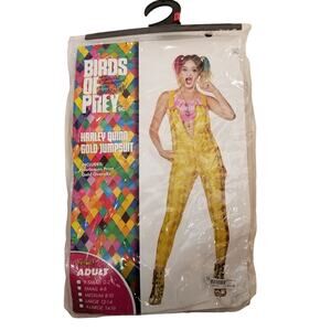 Spirit Halloween Women's Harley Quinn Birds Of Prey Gold Jumpsuit Size XS